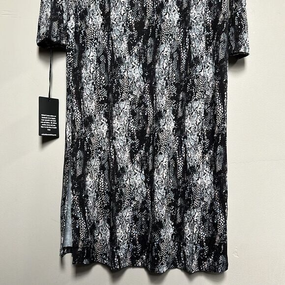 NWT Michael Lauren Rivera Long Sleeve V Neck Midi 3/4 Length Side Slit Dress M - Picture 10 of 12